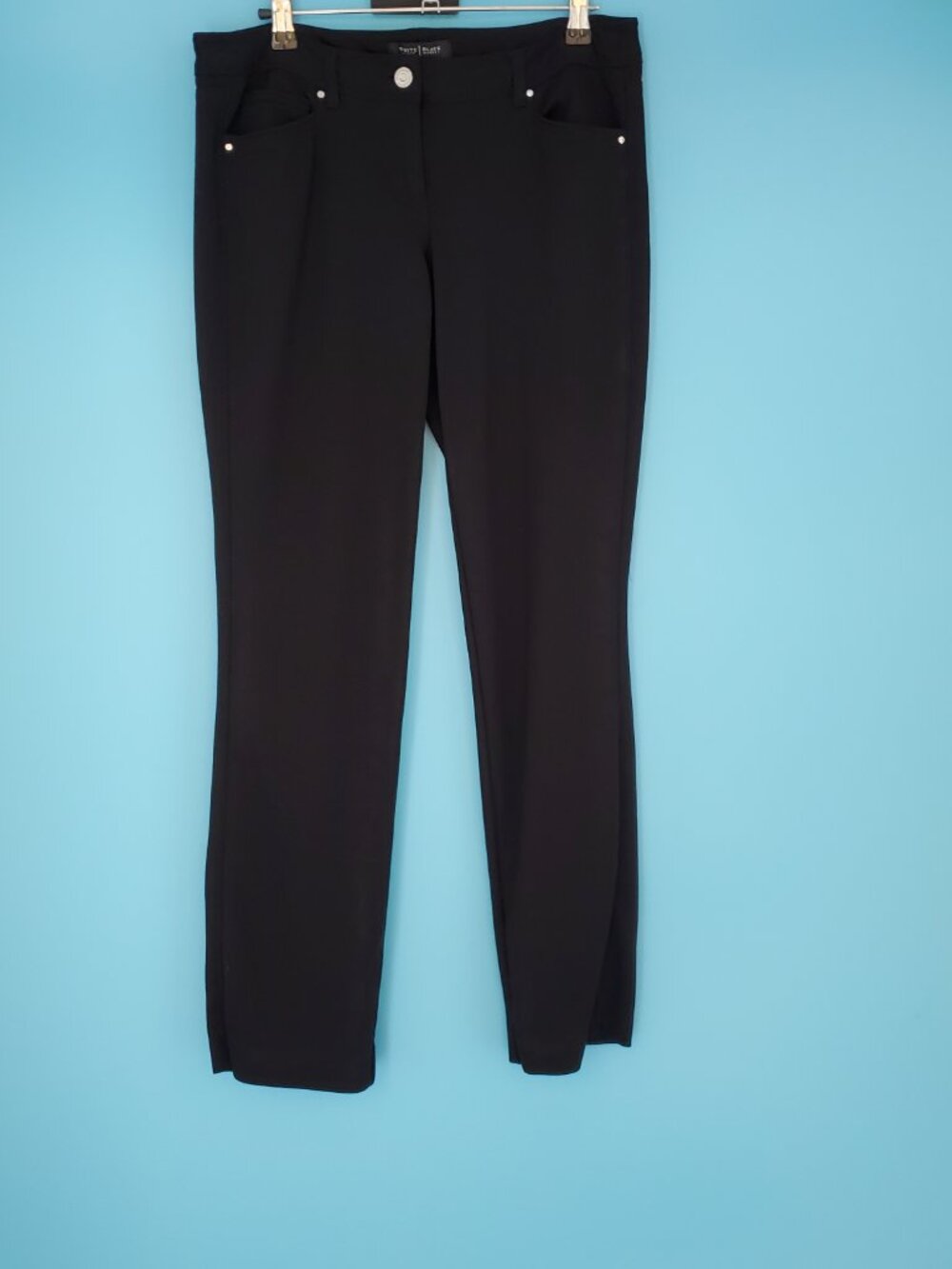 WHBM White House Black Market Trousers Size 6 Slim Leg Black Stretch